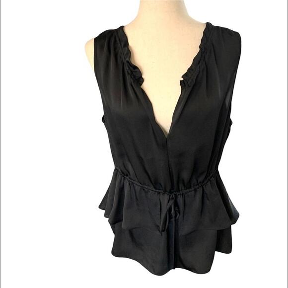 CYNTHIA Steffe Hanna drawstring blouse in black. Size large. New with tags - Picture 2 of 8